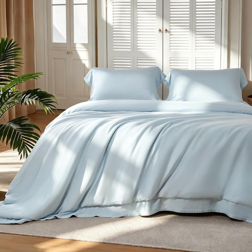 100% Viscose Derived from Bamboo Duvet Cover Set - Hotel Luxury Cooling Duvet Cover for Hot Sleepers & Night Sweats