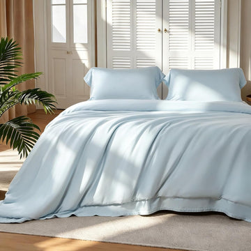 100% Viscose Derived from Bamboo Duvet Cover Set - Hotel Luxury Cooling Duvet Cover for Hot Sleepers & Night Sweats