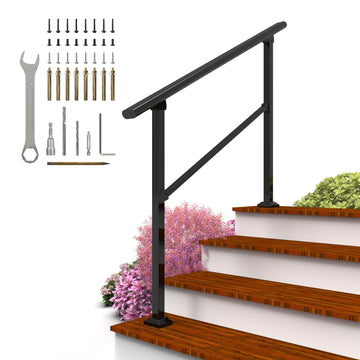Hand Rails for Outdoor Steps, Railings for Outdoor Steps, 4 Step Handrails for Outdoor Steps, Porch Handrail Wrought