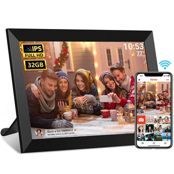 Frameo 10.1 Inch WiFi Digital Photo Frame, 32GB Digital Picture Frame with 1280x800 IPS HD Touch Screen, Auto-Rotate