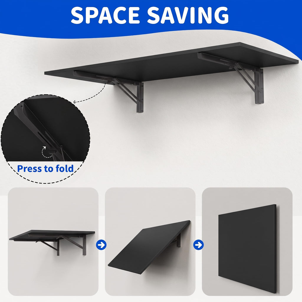 Wall Mounted Folding Table, Fold Down Desk Laundry Folding Table Wall Mounted for Laundry Room/Home Kitchen, Length
