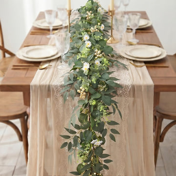 2-Pack 6 Ft Artificial Eucalyptus Garlands for Mantel Decor - Set of 2
