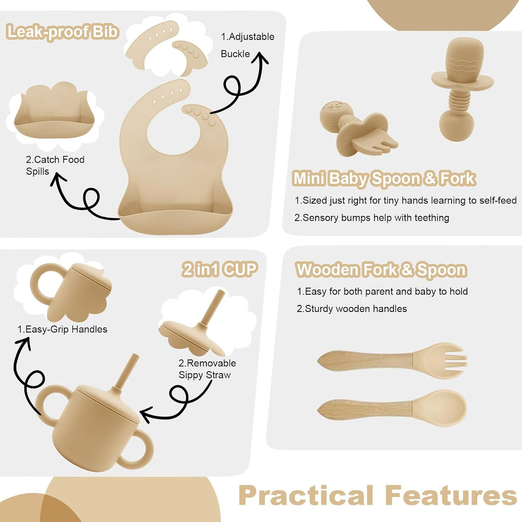 Feeding Set 9 Pcs, Baby Led Weaning Supplies
