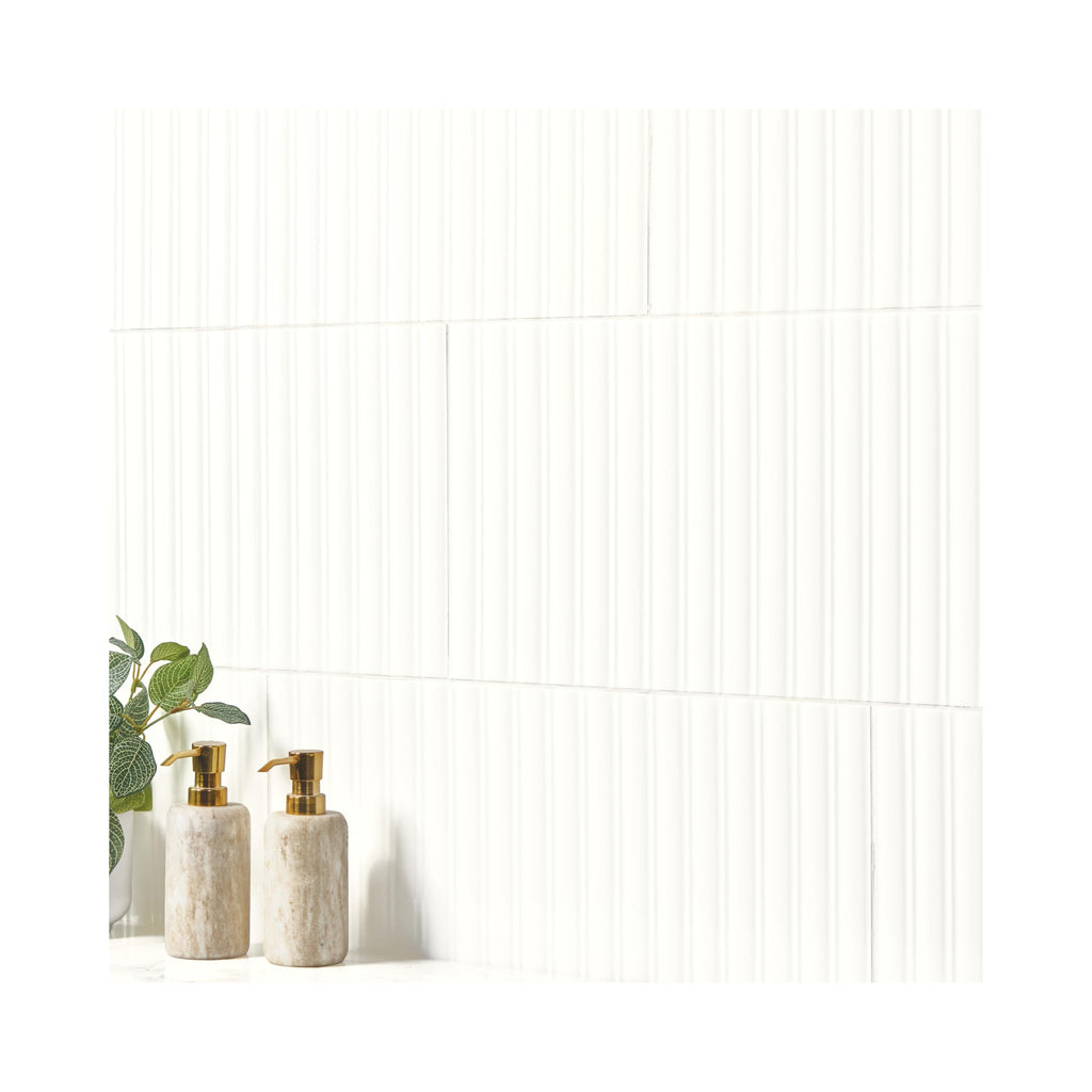 Luminique 12 x 24 Glazed Ceramic Fluted Wall Tile (8 PC Per Carton) (15.56 SQFT Per Carton)