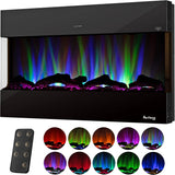 E-Flame USA Hampshire 36-inch Wall Mount/Wall Insert LED Electric Fireplace Heater with Timer
