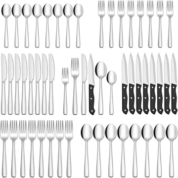 72-Piece Silverware Set for 12, Stainless Steel Flatware Cutlery Set Kitchen Restaurant Hotel, Mirror Polished