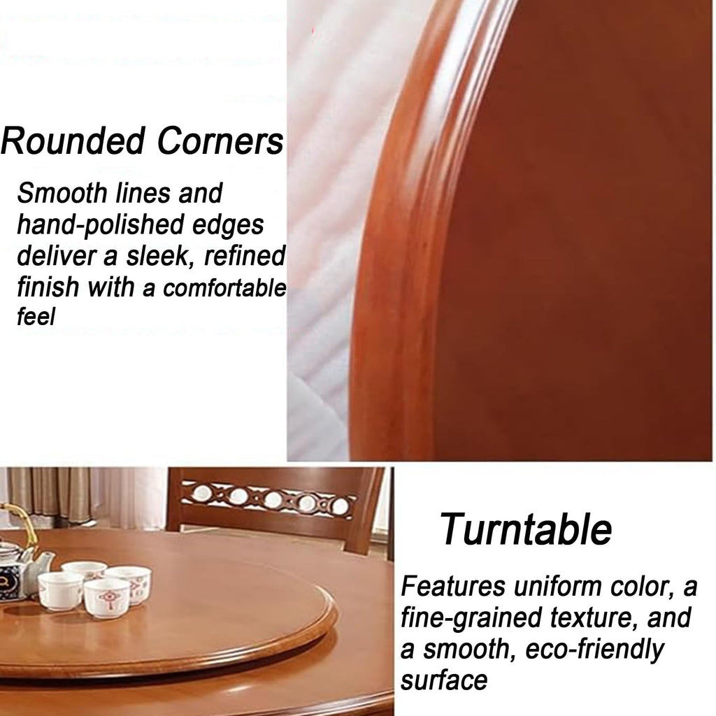 Large Lazy Susan Turntable for Dining Wooden Round Tray Black 35.4in