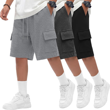 3 Pack Boys Athletic Cargo Shorts