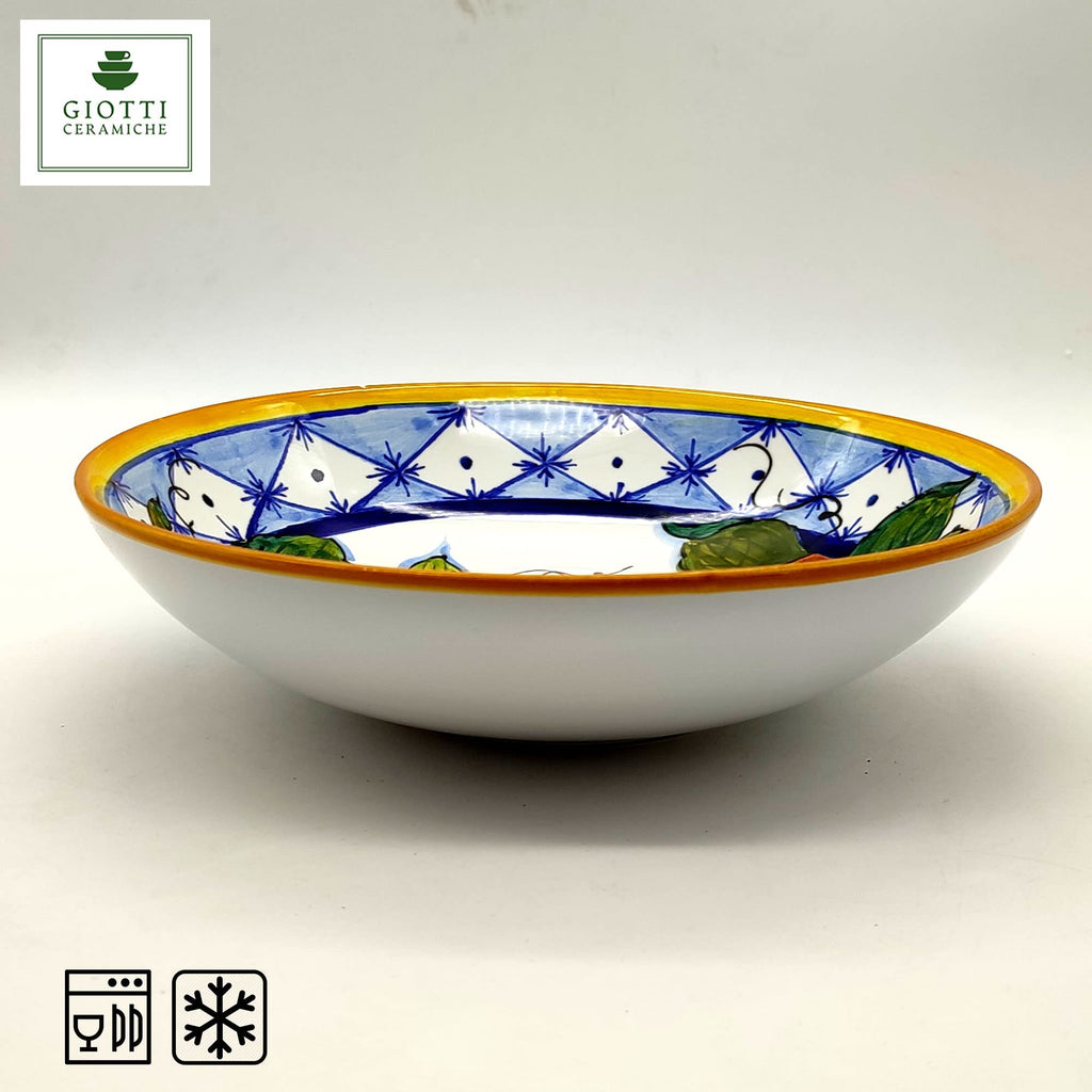 Italian Ceramic dinnerware set - Hand Painted kitchen Soup Bowls sets for 4 - Made in ITALY Tuscany - Italian Pottery