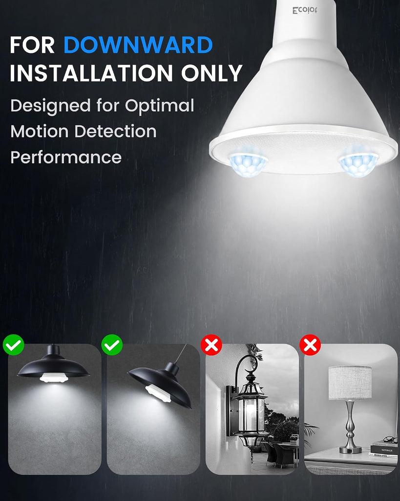 Upgrade Motion Sensor Light Bulbs with 2 Detectors, 100W Equiv. PAR38 LED