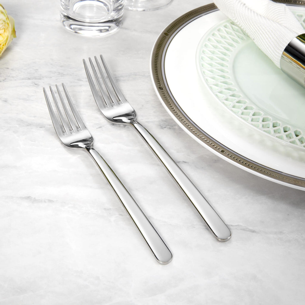 Premium Aline 20/45/65-Piece Modern Silverware Set (45, Silver)