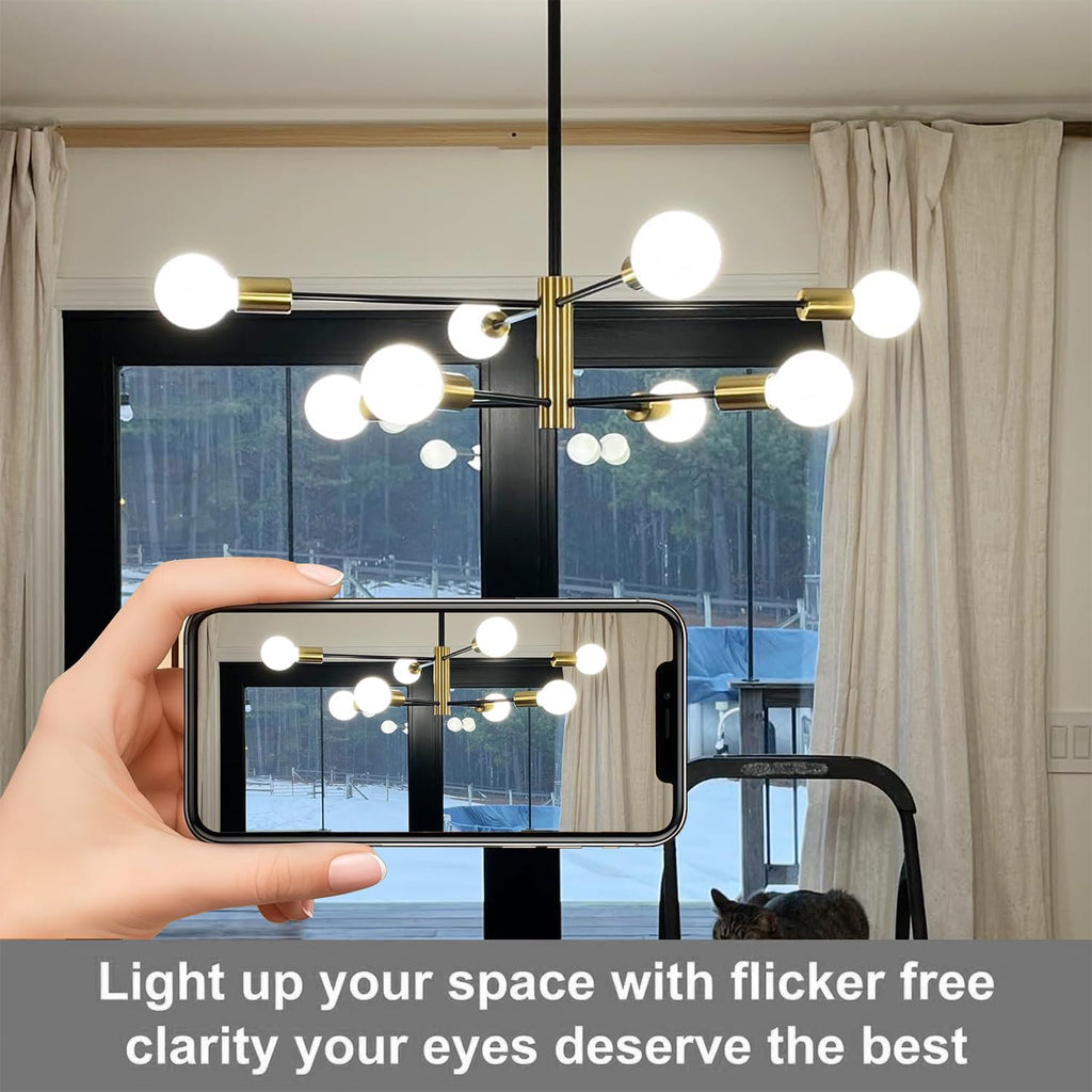 E26 LED Light Bulb G25 Dimmable Flick-Free Matt White 8W Daylight 4000k CRI95 850LM, 100W Equivalent Vintage LED