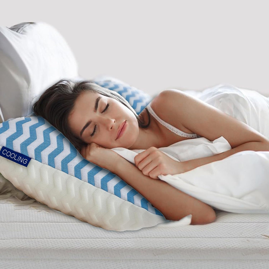 Pillows Standard Size Set of 2- Standard Pillows Set of 2 - Adjustable Firm Pillow for Back Stomach and Side Sleeper
