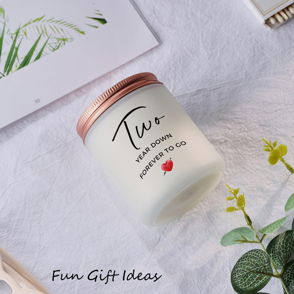 2 Year, 2nd, Two Year, Second Anniversary Candles Gifts for Him Her Couple- Best Happy Cotton Girlfriend Boyfriend