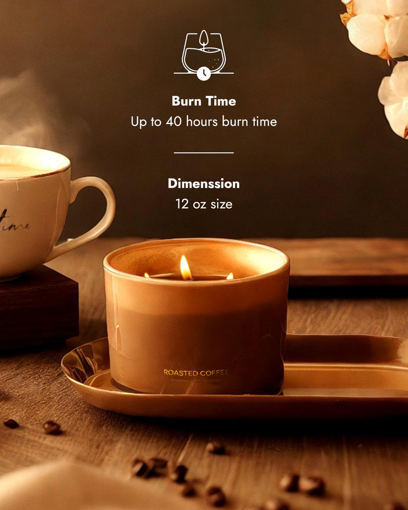 Luxury Coffee Soy Candle | Large 3 Wick Jar Candle | Up to 40 Hours Burning Time | 100% Natural Soy Wax