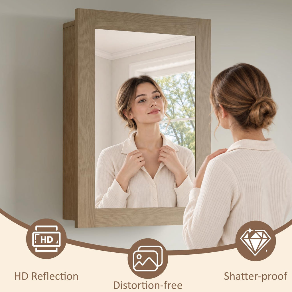 20 x 28 Inch Bathroom Wood Medicine Cabinet | Casa Home Living