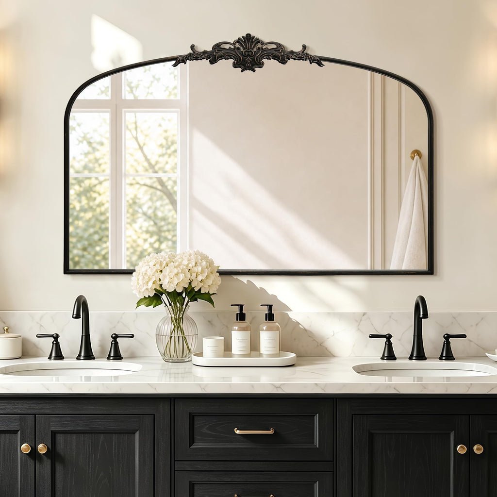 Antique Arch Black Mirror: 55"x36" Extra Large Decorative Mirrors