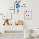 Cuckoo Clock with Night Mode, Singing Bird, Wooden Decorations and Swinging Pendulum