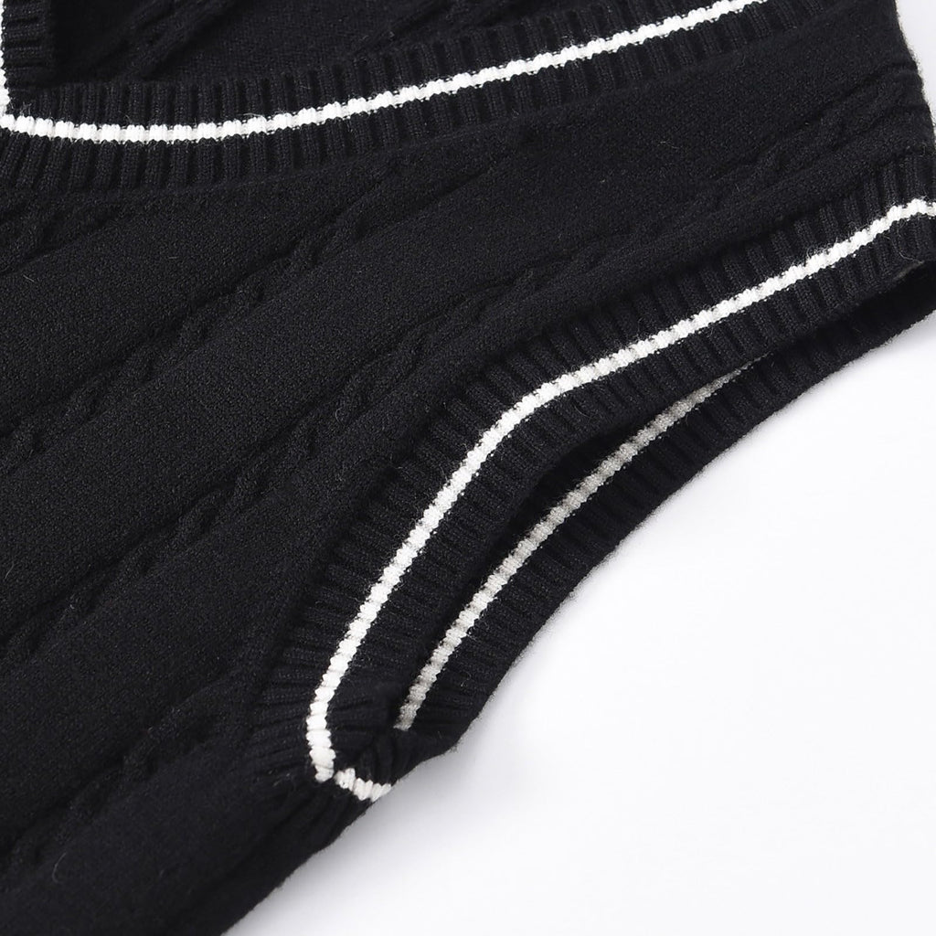 Boys Sweater VES-Kids V Neck Sweater Vest Sleeveless Classic Pullover Knit Tops Clothes School Uniform for Girls
