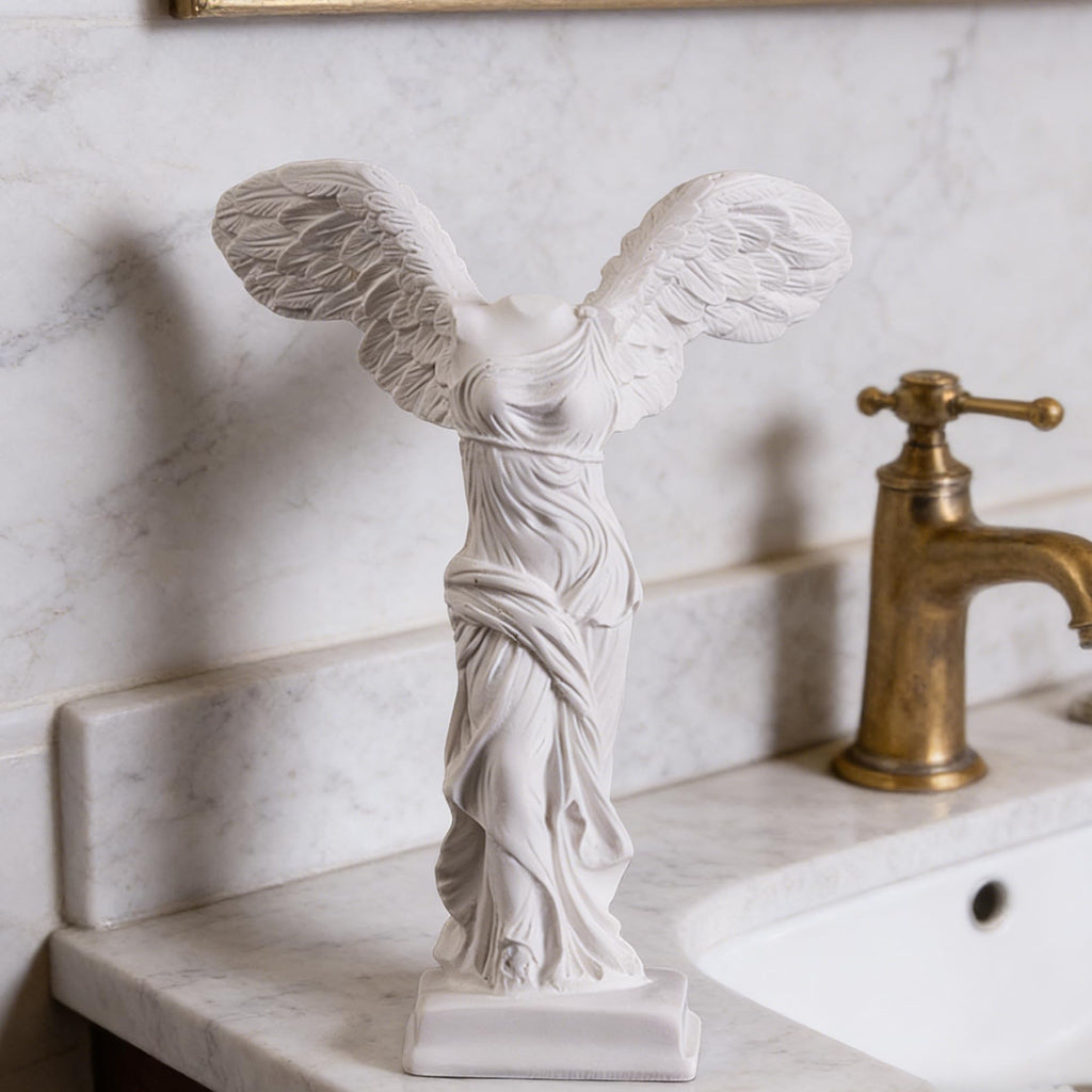 Winged Victory of Samothrace Statue, Head Bust Statue Decor, Coffee Table Decor White, Greek Mythology Decor /Living