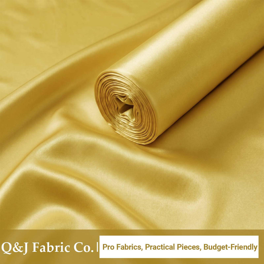 Gold Satin Fabric by The Yard, 3 Yards, 55 Inch Wide