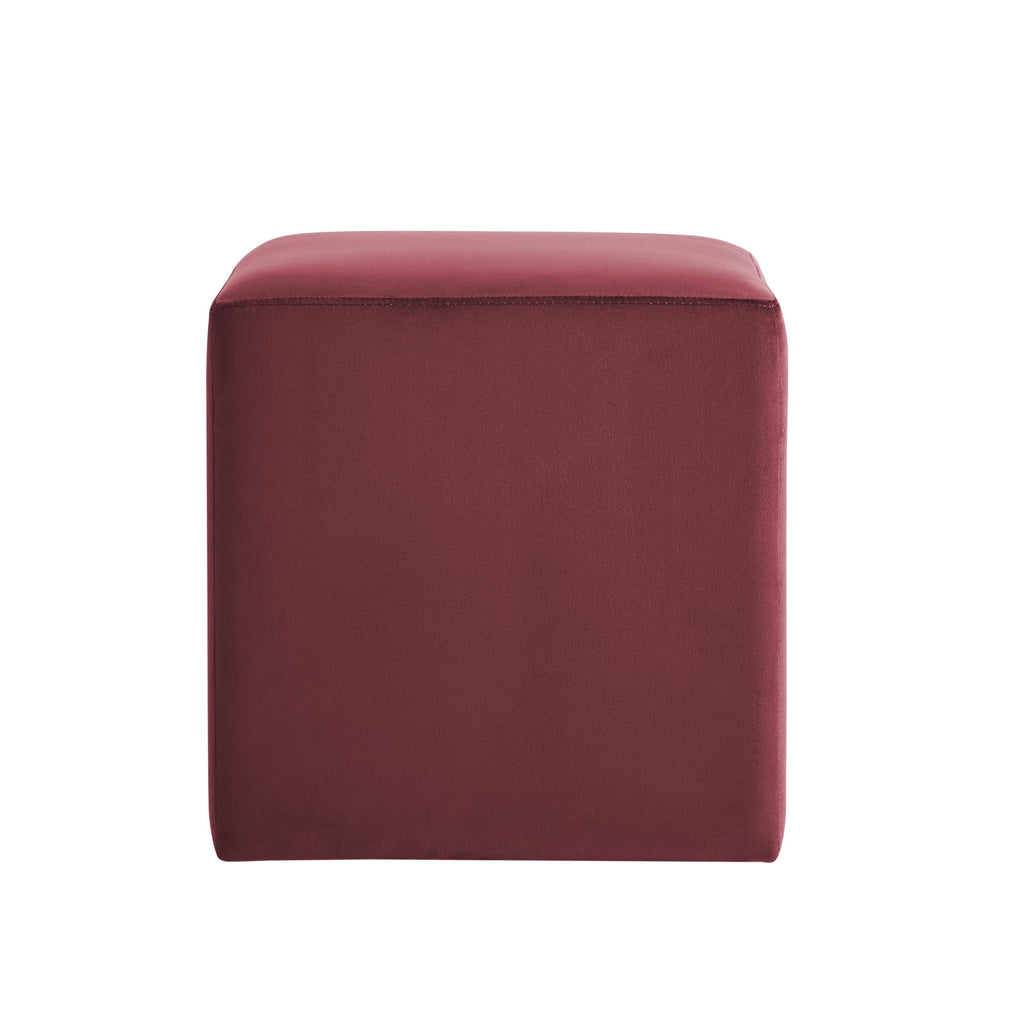 18" Warren Ottoman Square Soft Velvet Bench, Stationary Ottomans, Backless Chair, Footrest, Footstool Office