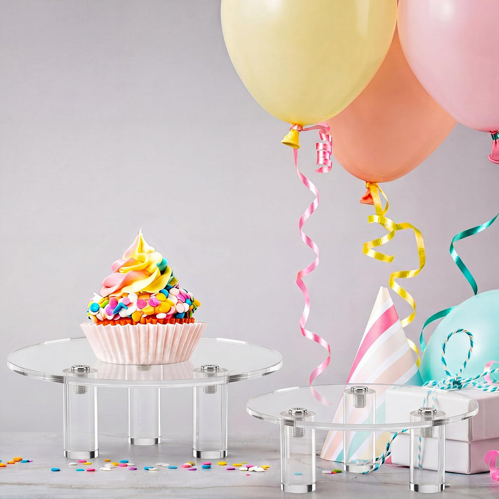 3 Pcs Round Acrylic Display Riser Clear (9'', 11'', 13'')