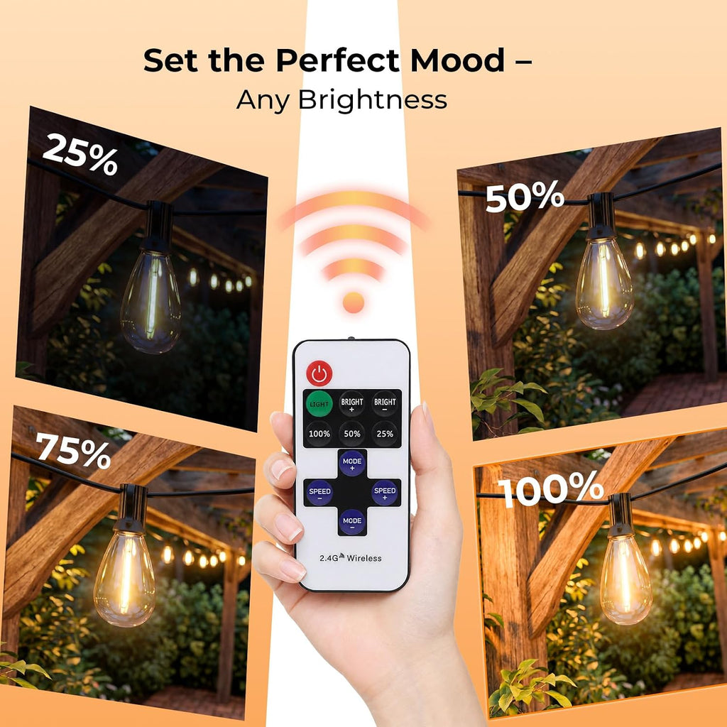 200FT String Lights Waterproof, LED Outdoor Lights with Remote APP Control