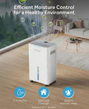 21 Pints Dehumidifier for Basement - 1500 Sq.ft Dehumidifiers for Home, Bedroom & Bathroom with Continuous Drain Hose