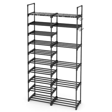 Shoe Rack Organizer, 10-Tier Metal Shoe Rack for Closet Entryway Garage, 32-36 Pairs Tall Shoe Boot Storage Shelf