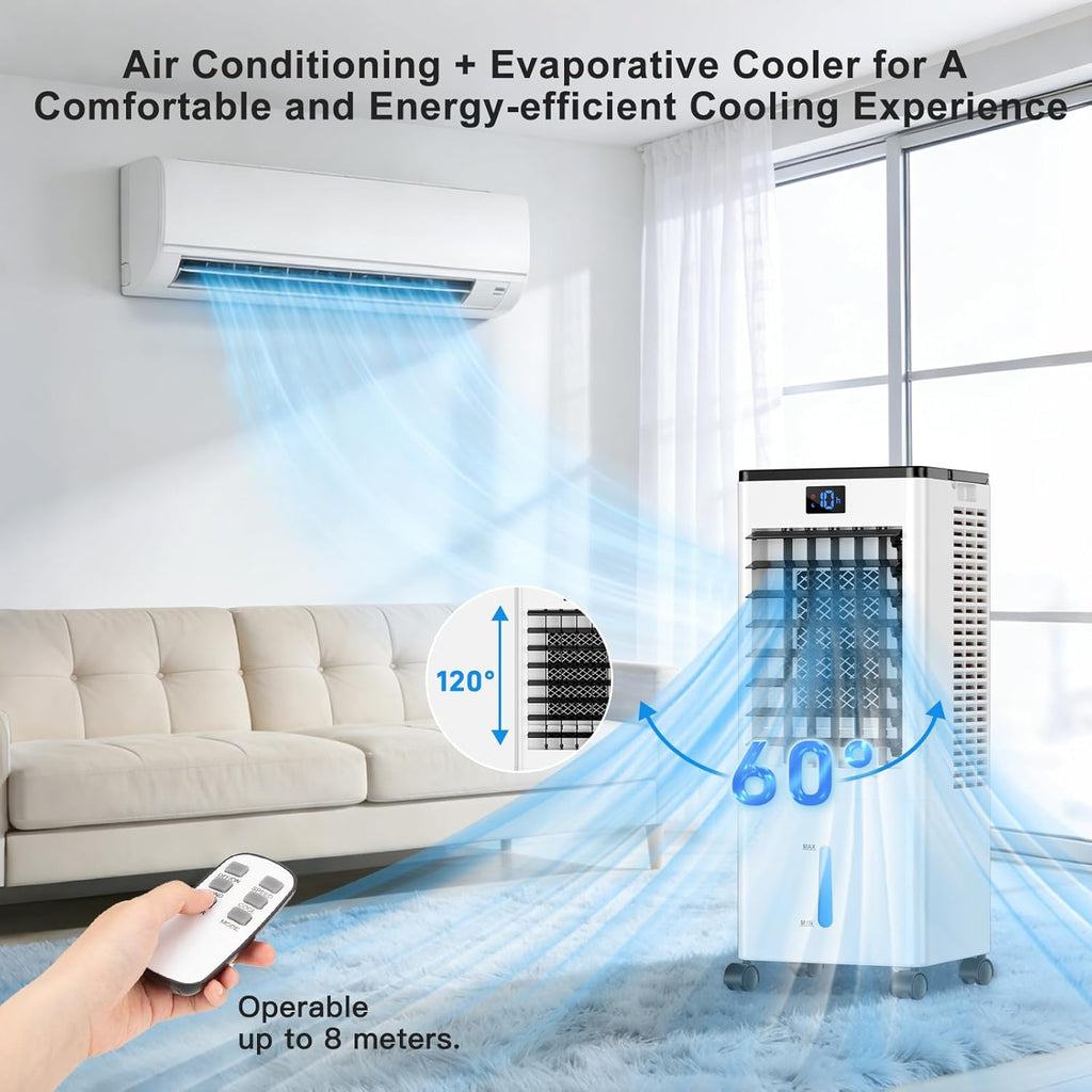 Portable Air Conditioners, 4-IN-1 Evaporative Air Cooler, Portable AC Unit w/ 4 Modes & 3 Speeds