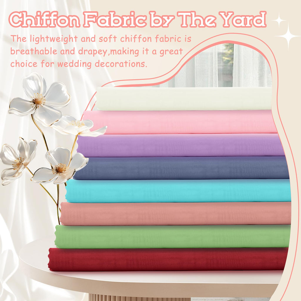 Light Pink Chiffon Fabric by The Yard, 3 Yards, 60 Inch