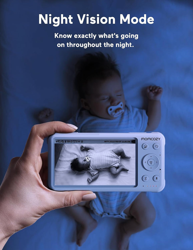 BM01 Baby Monitor with 2 Cameras, 5'' 1080P Split Screen & no WiFi