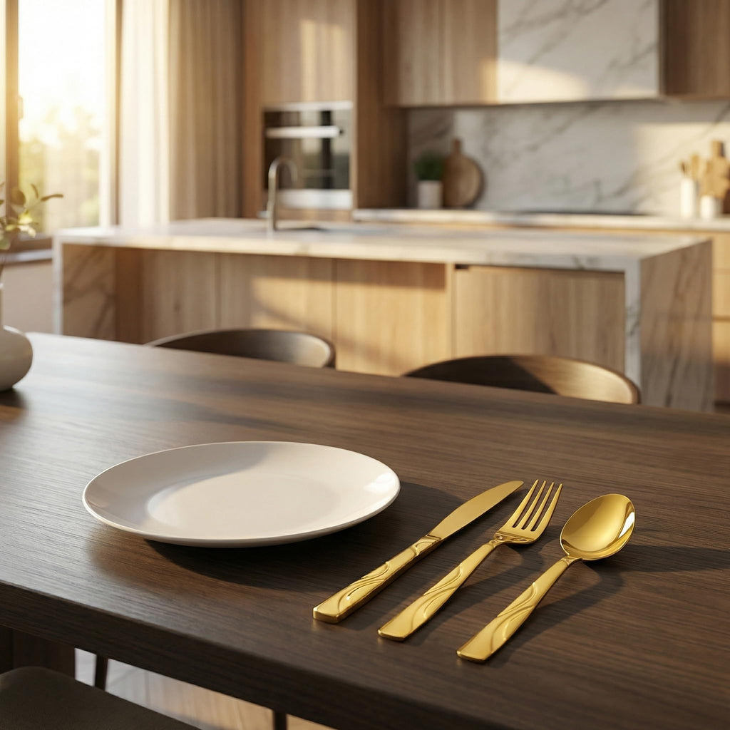 30-Piece Gold Silverware Set for 6