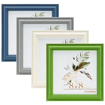 8x8 Picture Frame Set of 4, Square Colorful Frame of Modern Style