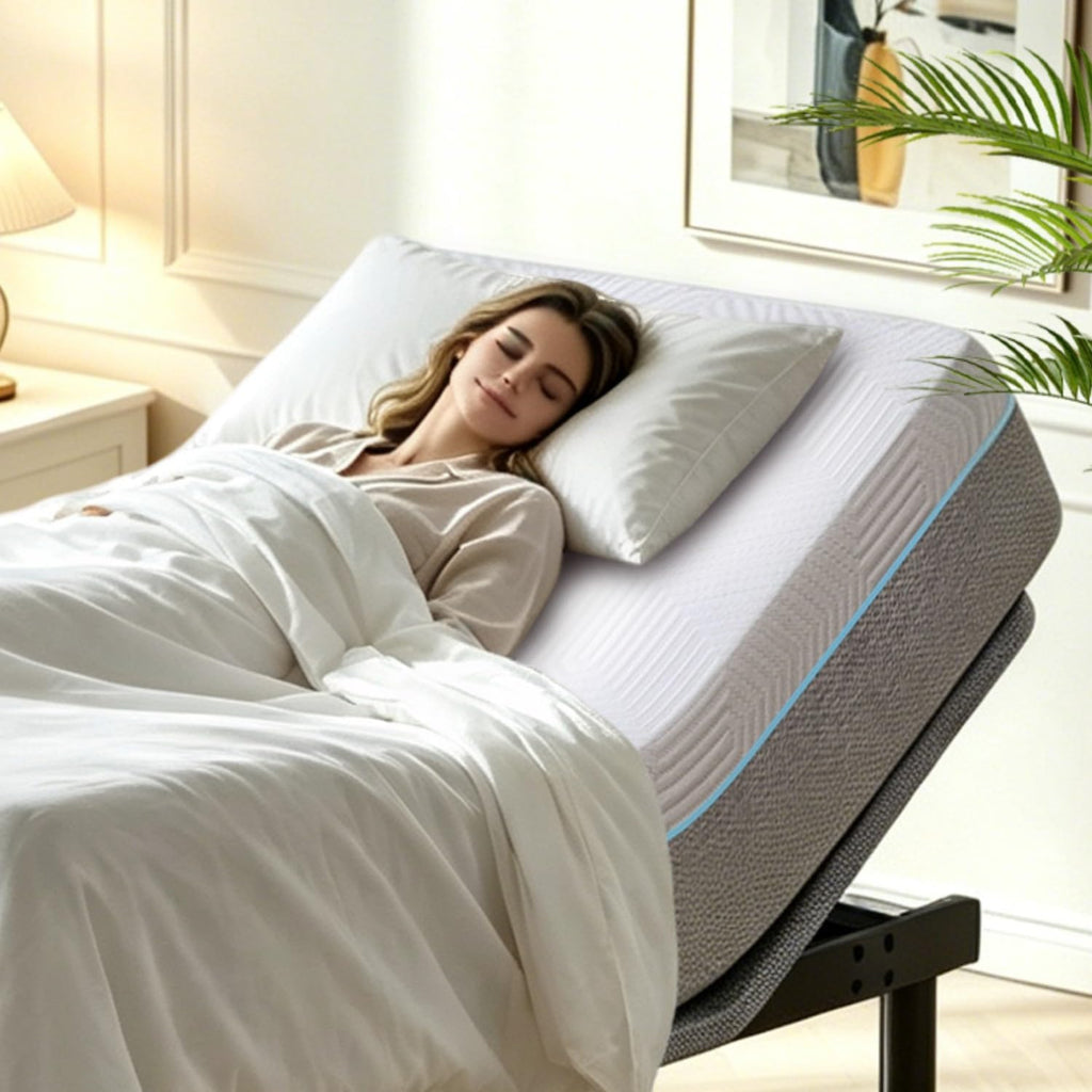 Twin XL Adjustable Bed Frame with Massage, Electric Bed Base with Wireless Remote, Head/Foot Incline, Zero Gravity