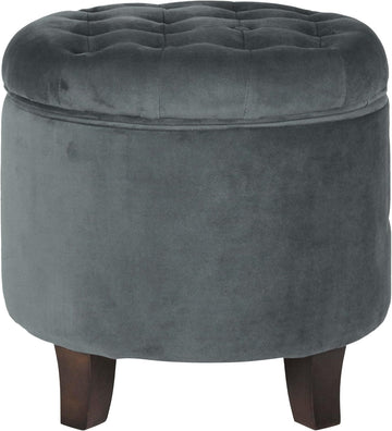 Home Decor | Upholstered Round Velvet Tufted Foot Rest Ottoman | Ottoman with Storage | Decorative Home Furniture