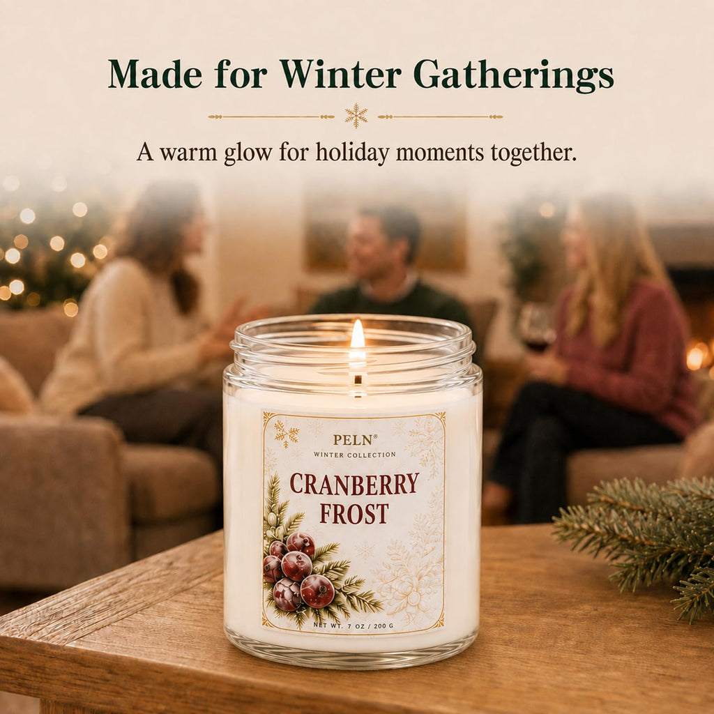 6-Pack Winter Candle Gift Set, 7 oz Soy Candles, Holiday Christmas Scents
