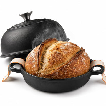 5QT Matte Black Enameled Cast Iron Dutch Oven for Bread Baking