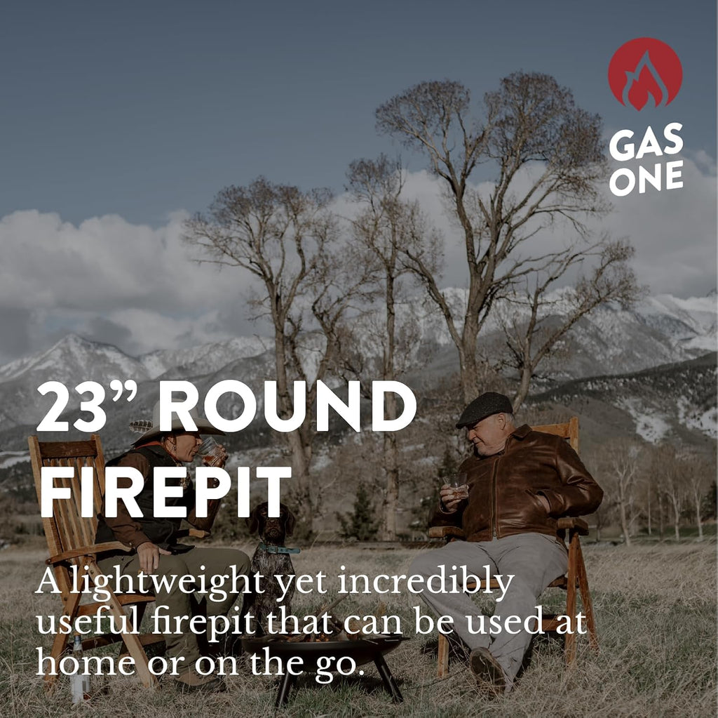 GasOne 23 in Outdoor - Wood Burning Fire Pit - Durable Alloy Steel Fire Pits for Outside - Small Fire Pit