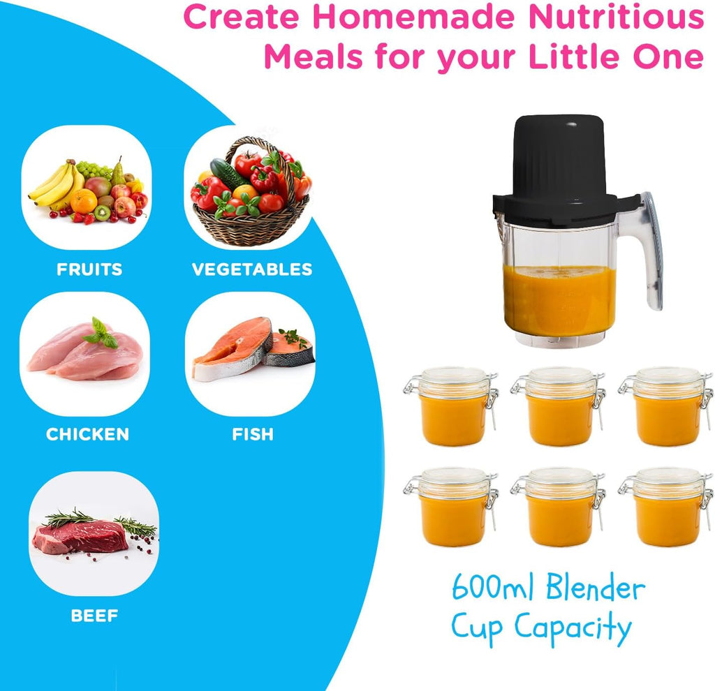 Double Baby Food Maker with 2 Steaming Baskets, Steamer, Blender, Grinder, Food Processor, Cook & Blends Healthy Baby
