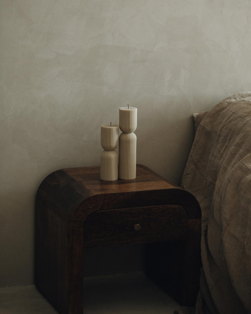 Hourglass Pillar Candle - Large Beautiful Handmade Pillar Soy Wax Candle Elegant Bubble Aesthetic Candle Housewarming