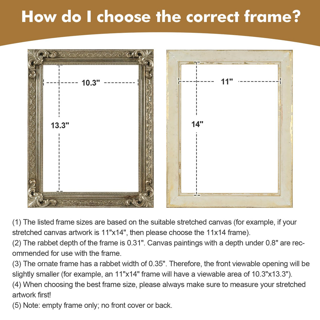 Antique Silver Ornate Canvas Frame for 12x16 Modern Coastal Painting