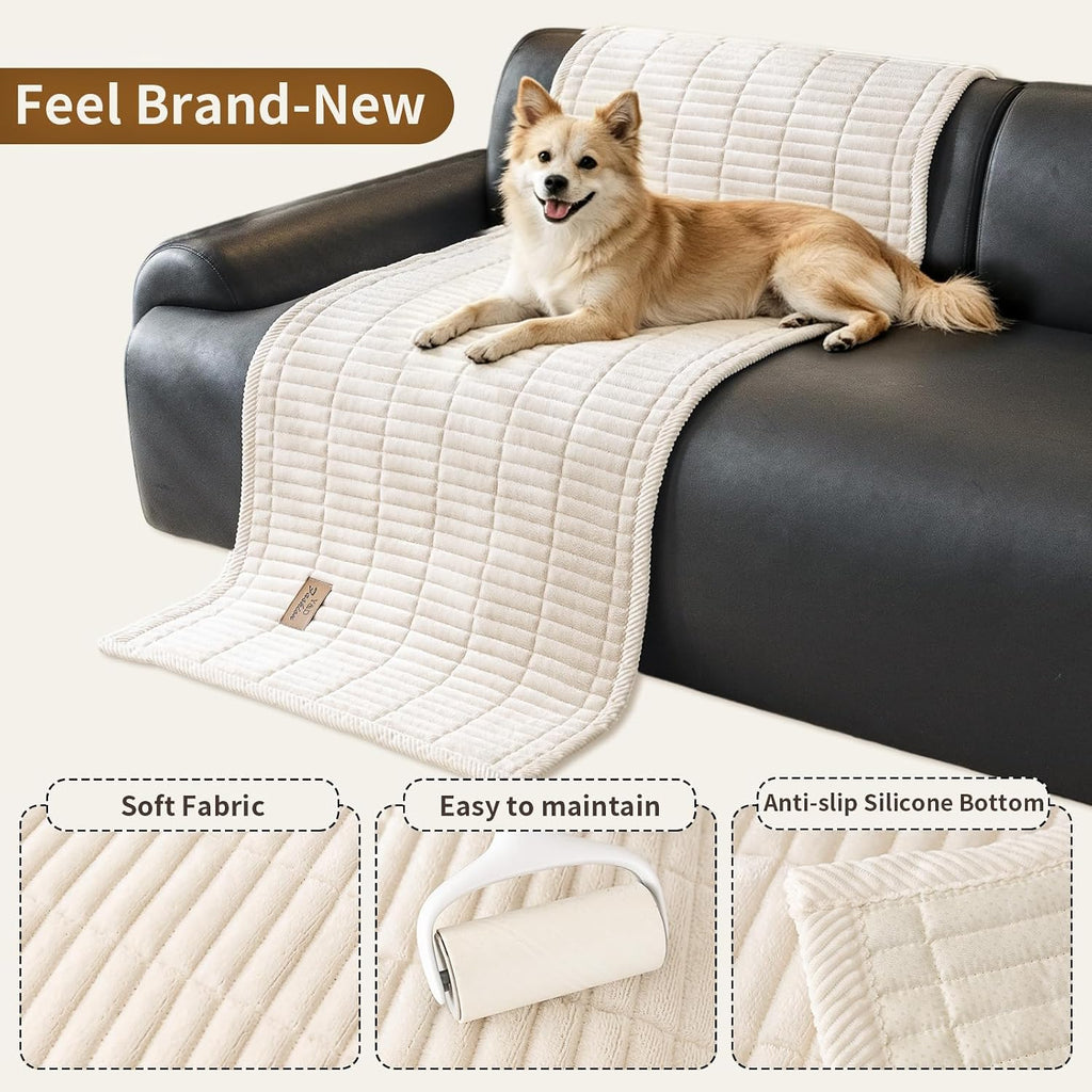 Flannel Non Slip Couch Covers for Dogs, 28"x71" Pet Sofa Protector