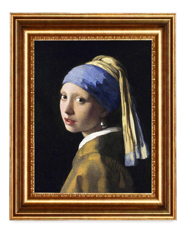 Girl with a Pearl Earring By Johannes Vermeer Framed Art Canvas Prints-Framed Size:21"x25"