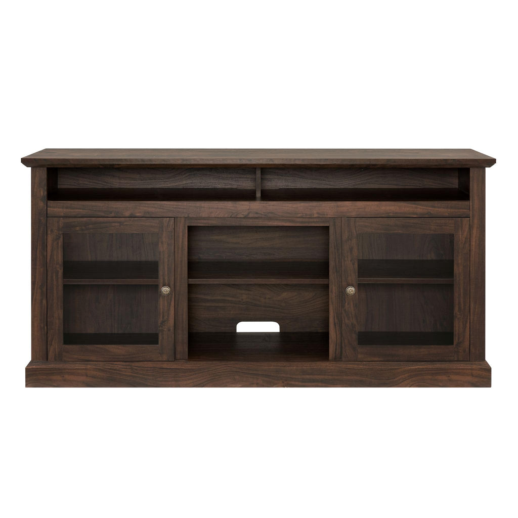 Traditional TV Stand with Glass Doors, 60''W Media Entertainment Center for TVs up to 65'', Entertainment Console
