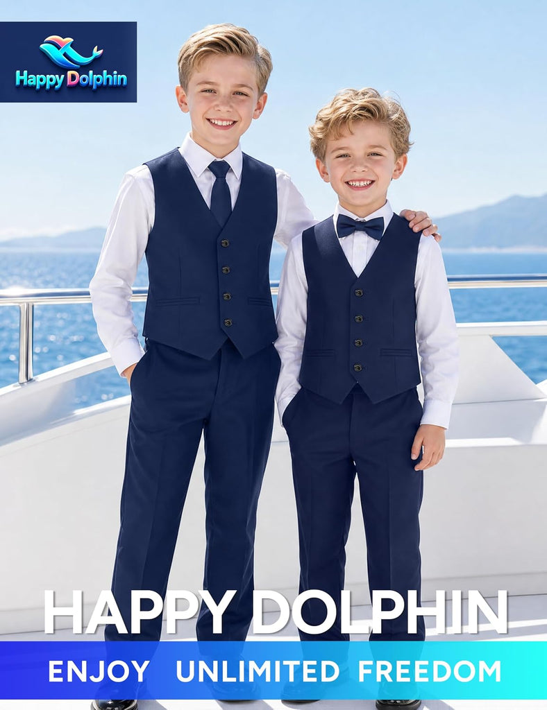 Boys Suit Set with Adjustable Waist | Available in 3 Fits: Slim, Regular, Husky