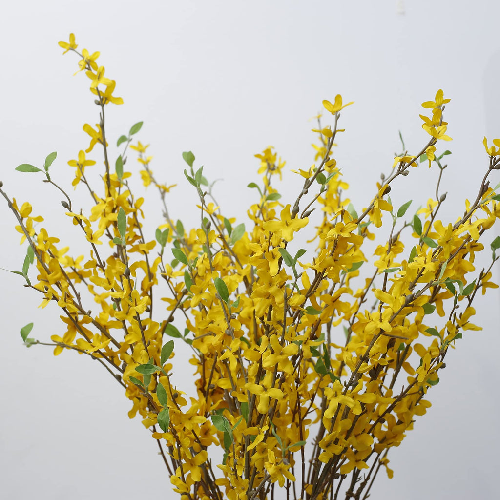 Artificial Forsythia Branches, 6 Pcs 39.4 Inch Cherry Blossom, Spring Flowers Artificial for Decoration, Silk