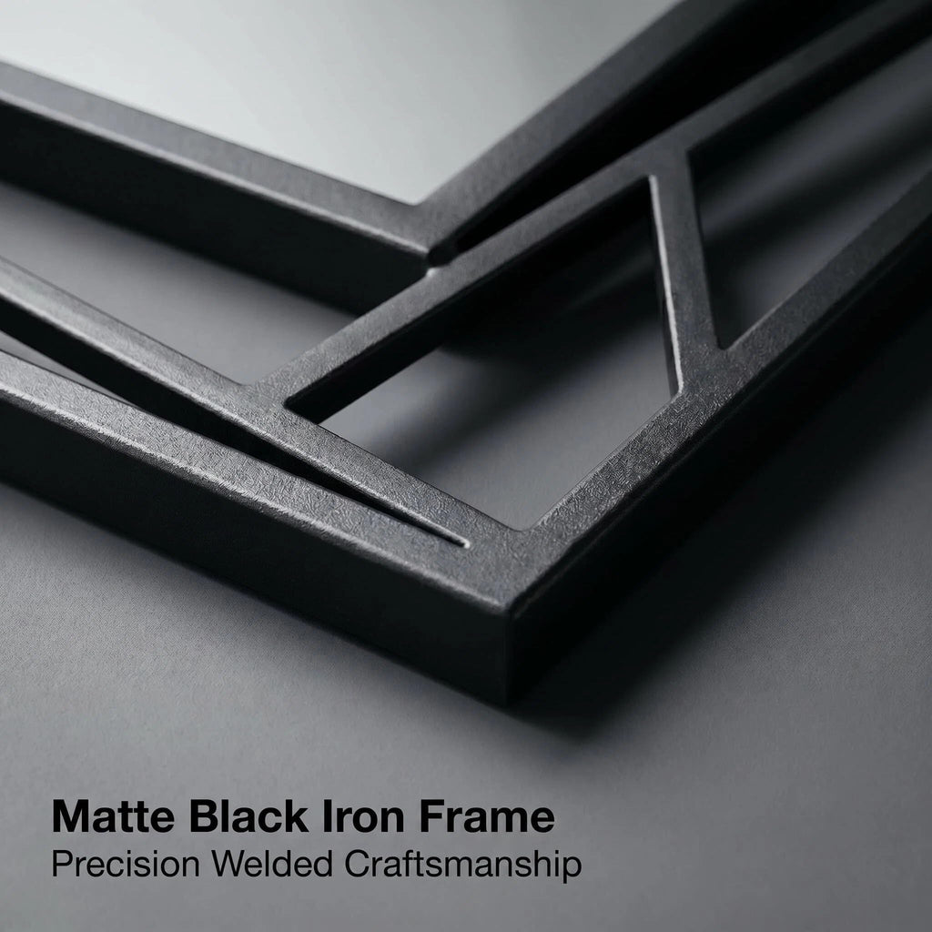 Rectangular Wall Mirror, 28''X20'' Matte Black Metal Framed Farmhouse Bathroom Mirrors Entryway Living Room, Hang