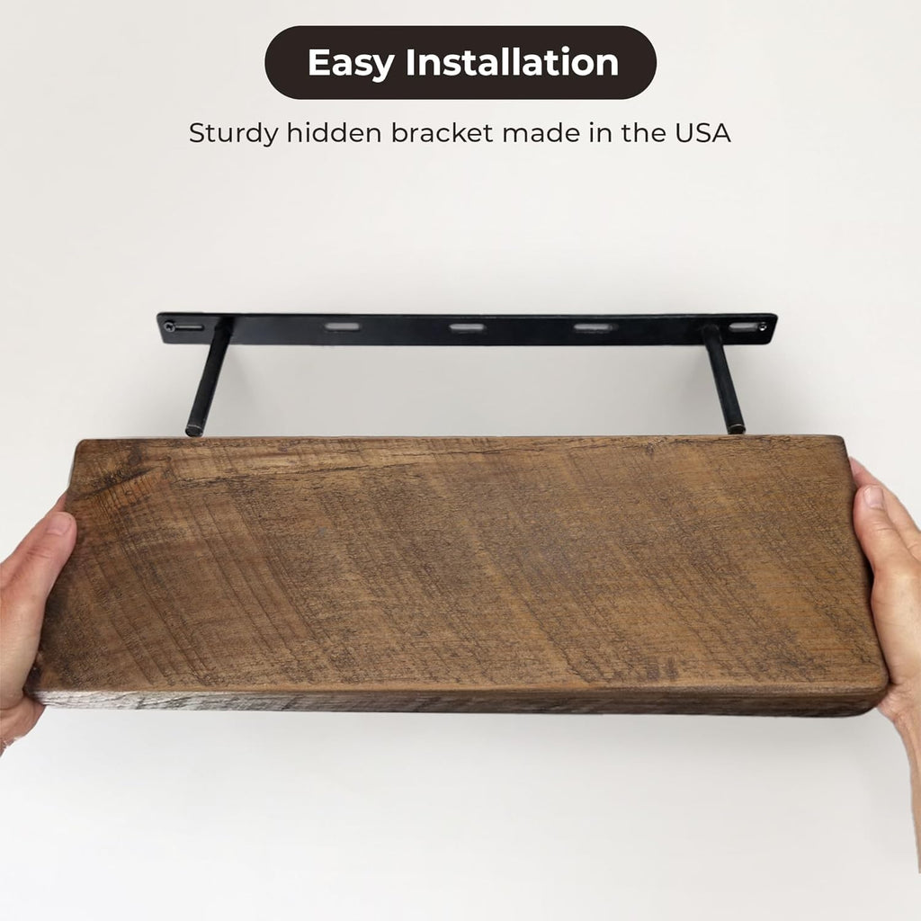 Reclaimed Wood Floating Shelves Real Solid Wood Chunky Shelf Rustic Farmhouse Wall Shelf